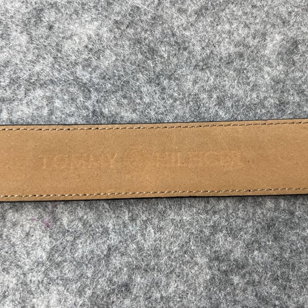 Tommy Hilfiger Mens Belt Black Leather Silver Buckle Dress Classic Formal Preppy - Picture 5 of 10